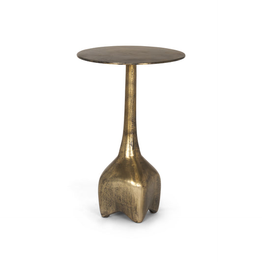 Risha Small Gold Metal Accent Table