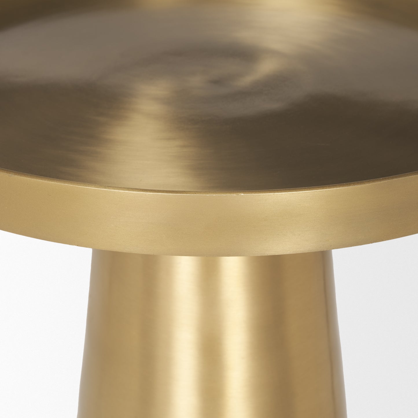Roland Satin Brass Cast Aluminum Metal Accent Table
