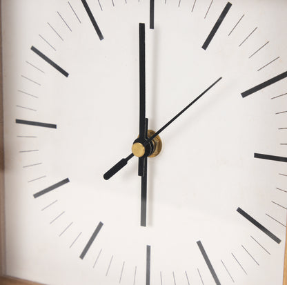 Renaya Light Brown Wood w/ Matte Black Metal Base Table Clock