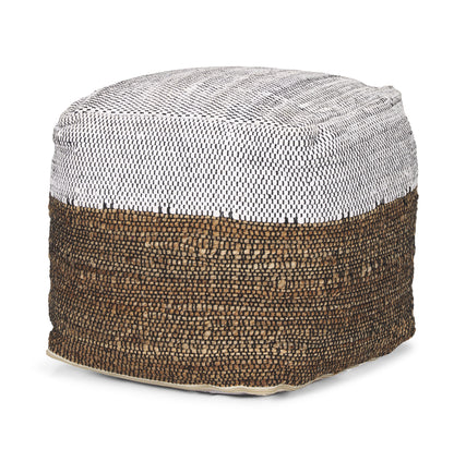 Samiya Jute w/ White Cotton Pouf
