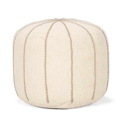 Sachi Beige w/ Stitching Pouf