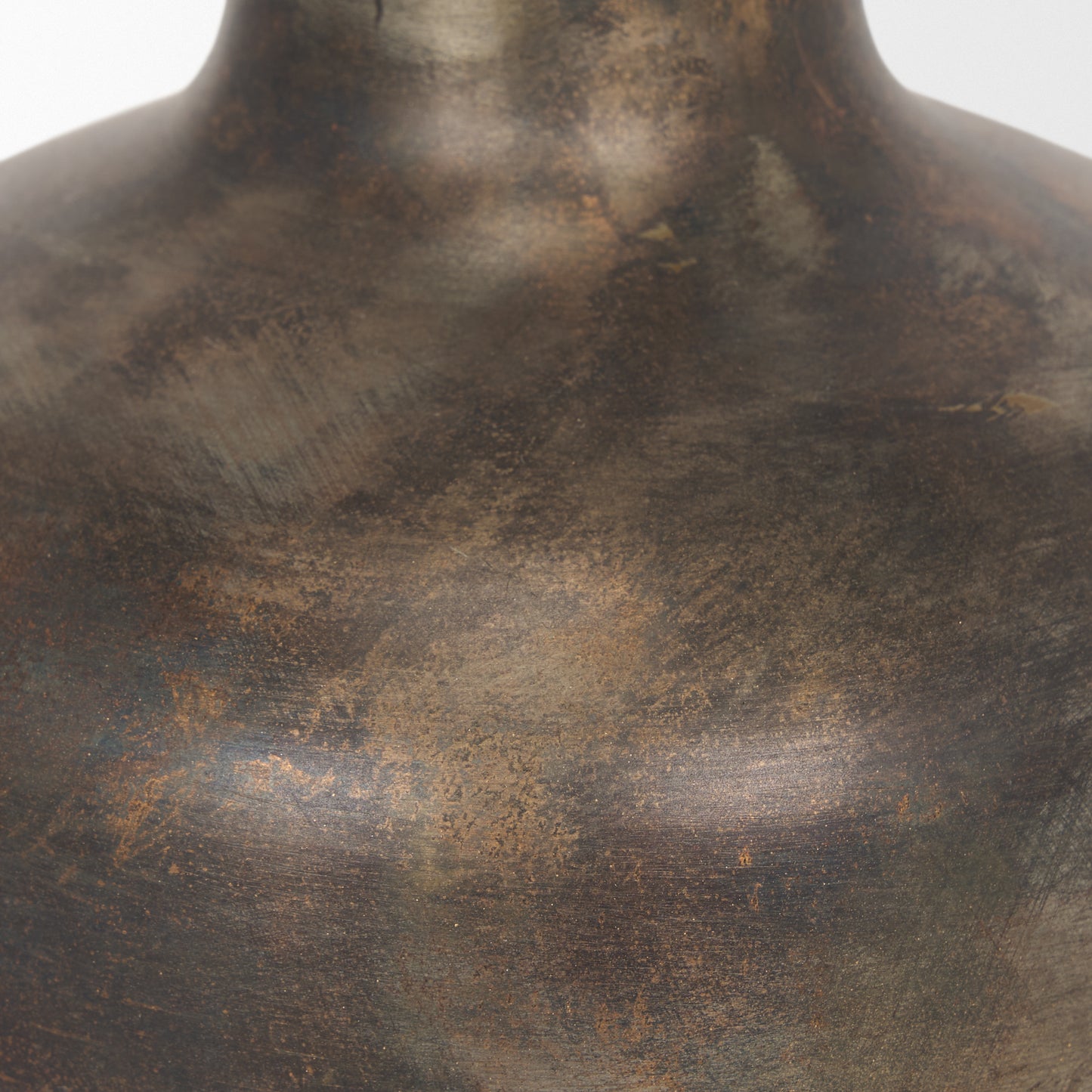 Daya Short Antiqued Gold Metal Vase