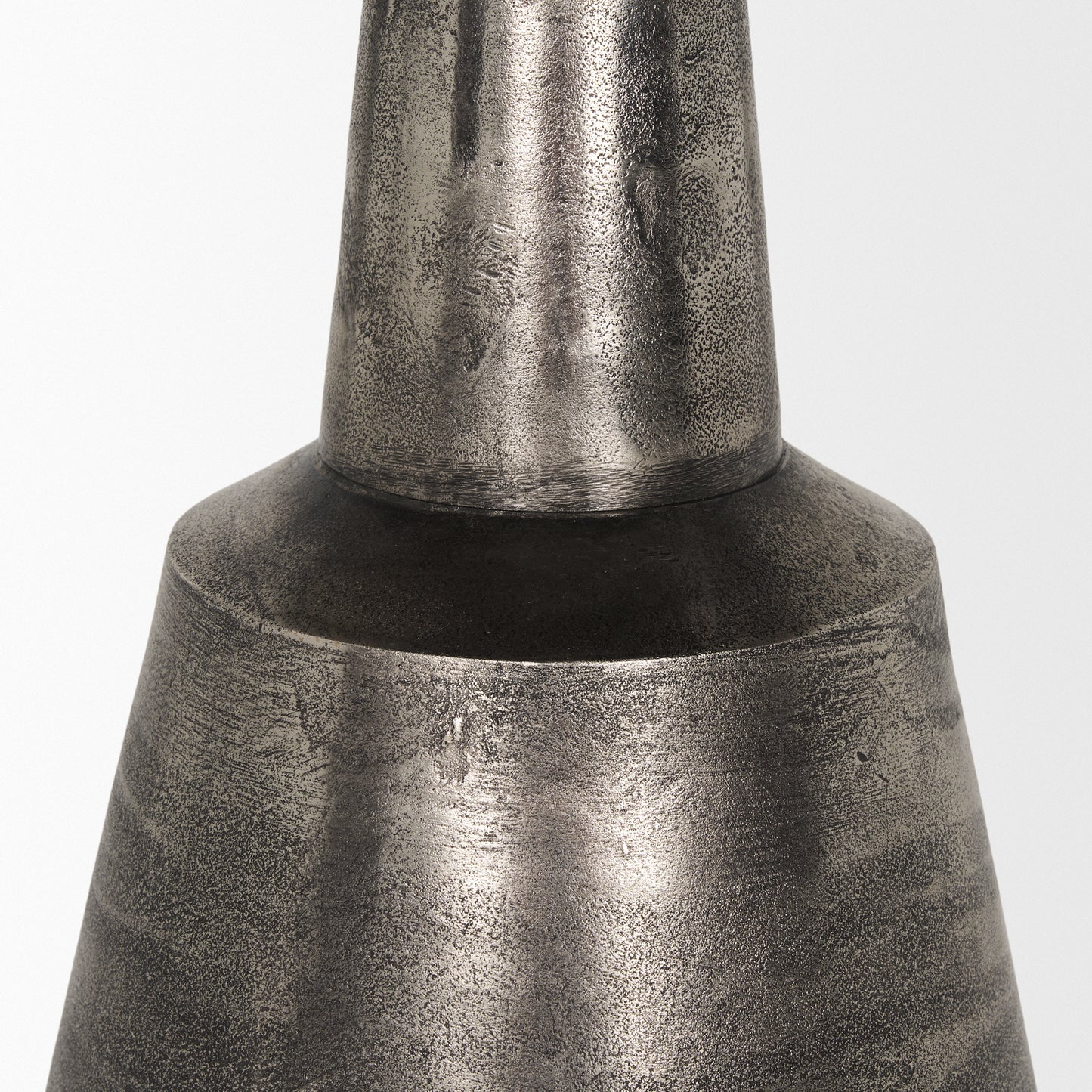 Bobbi Textured Polished Nickel Cast Aluminum Metal Accent Table