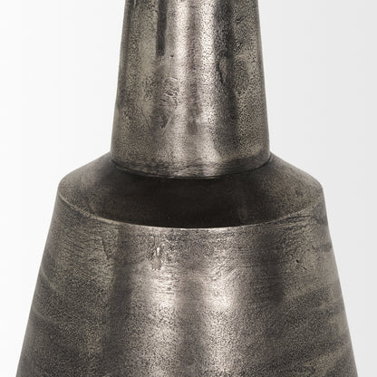 Bobbi Textured Polished Nickel Cast Aluminum Metal Accent Table