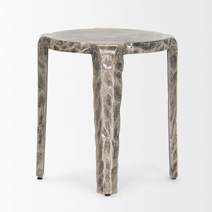 Randy Textured Silver Nickel Cast Aluminum Metal Accent Table