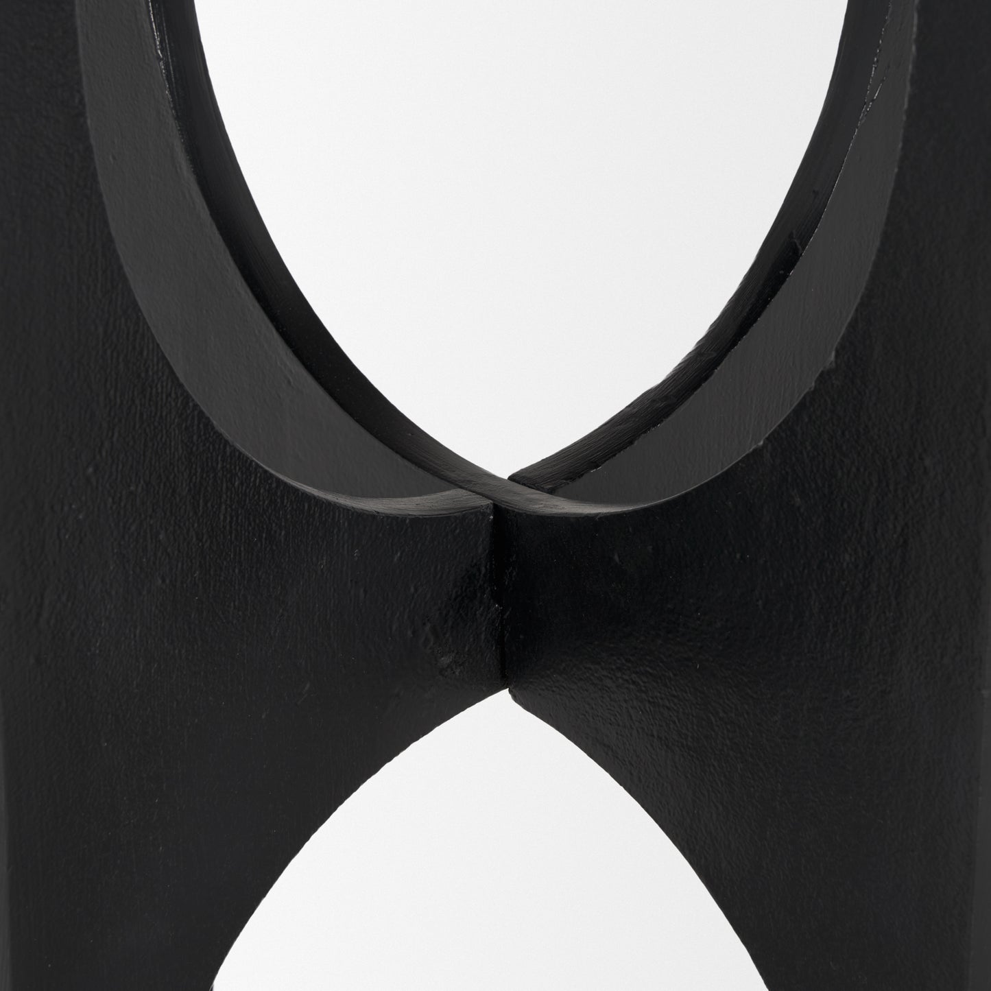 Sobi Textured Matte Black Round Metal Accent Table