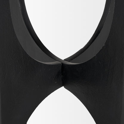 Sobi Textured Matte Black Round Metal Accent Table