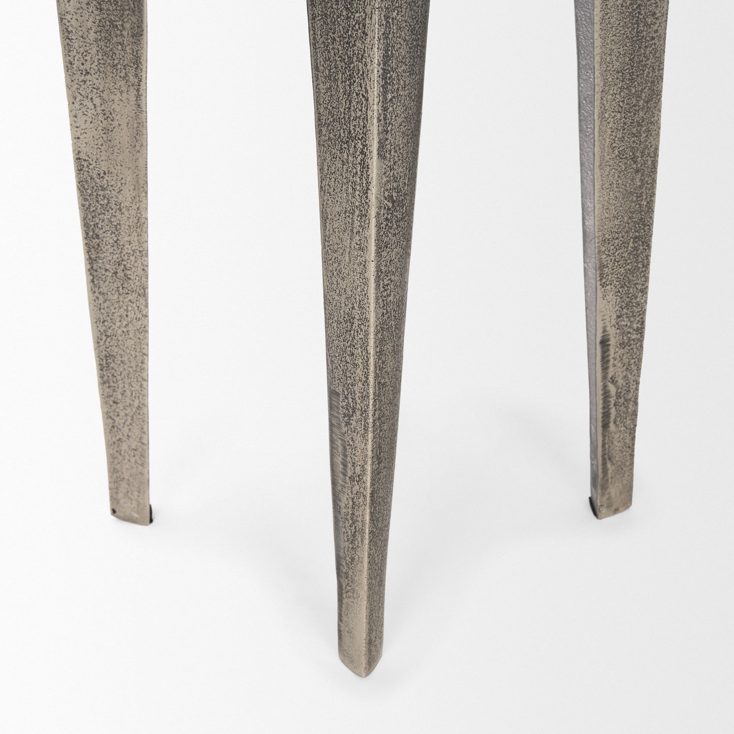 Maggie Textured Silver Nickel Cast Aluminum Metal Accent Table