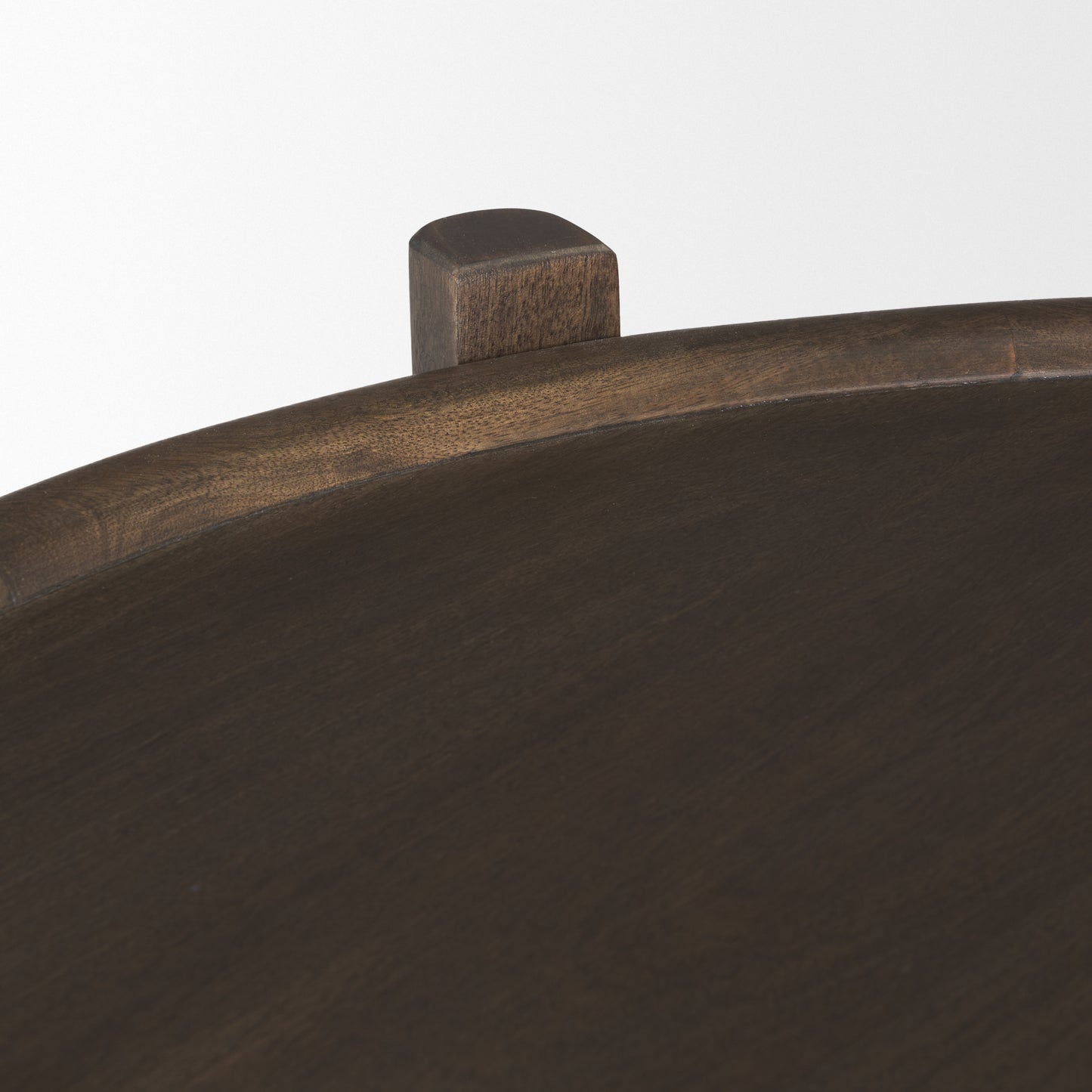 Romi Dark Brown Wood w/ Bottom Shelf Oval Coffee Table