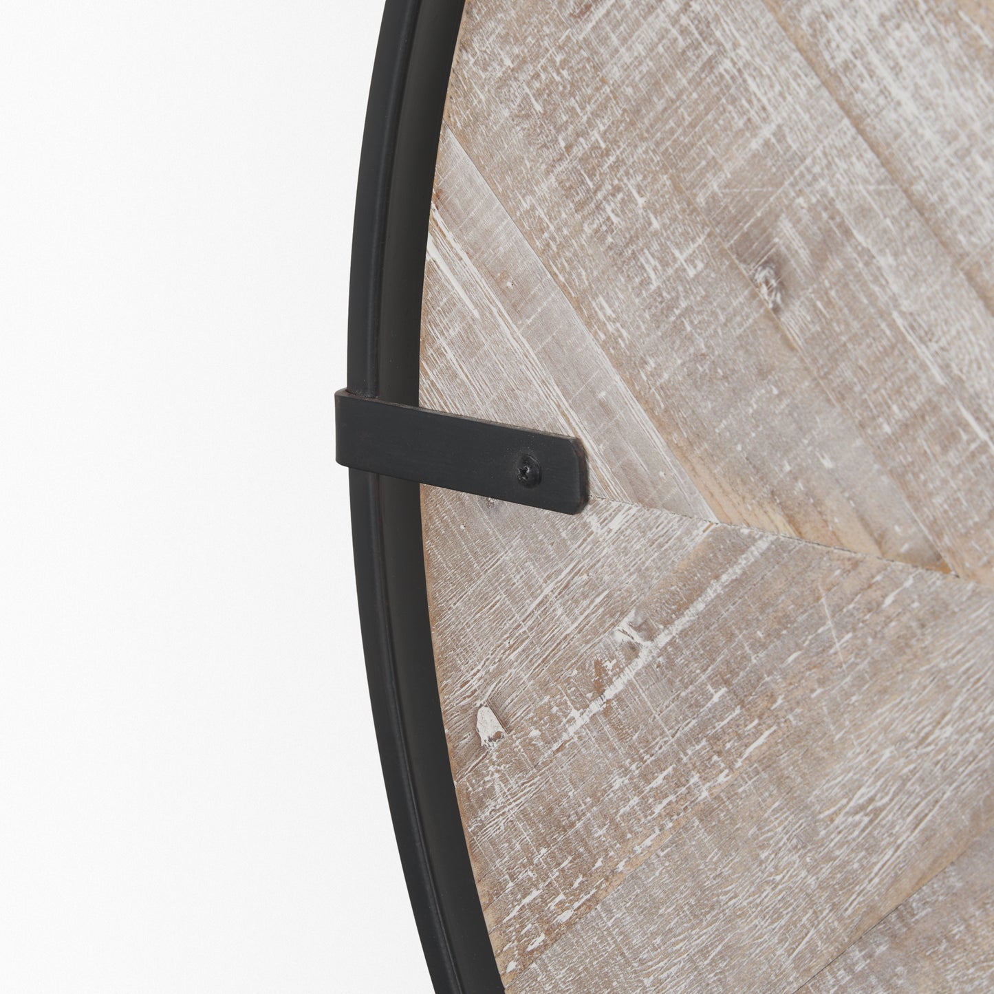 Rani Matte Black Metal w/ Wood Wall Clock