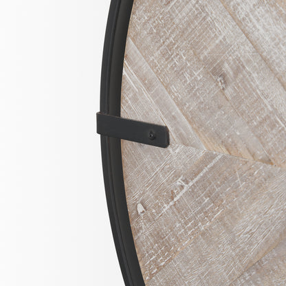 Rani Matte Black Metal w/ Wood Wall Clock