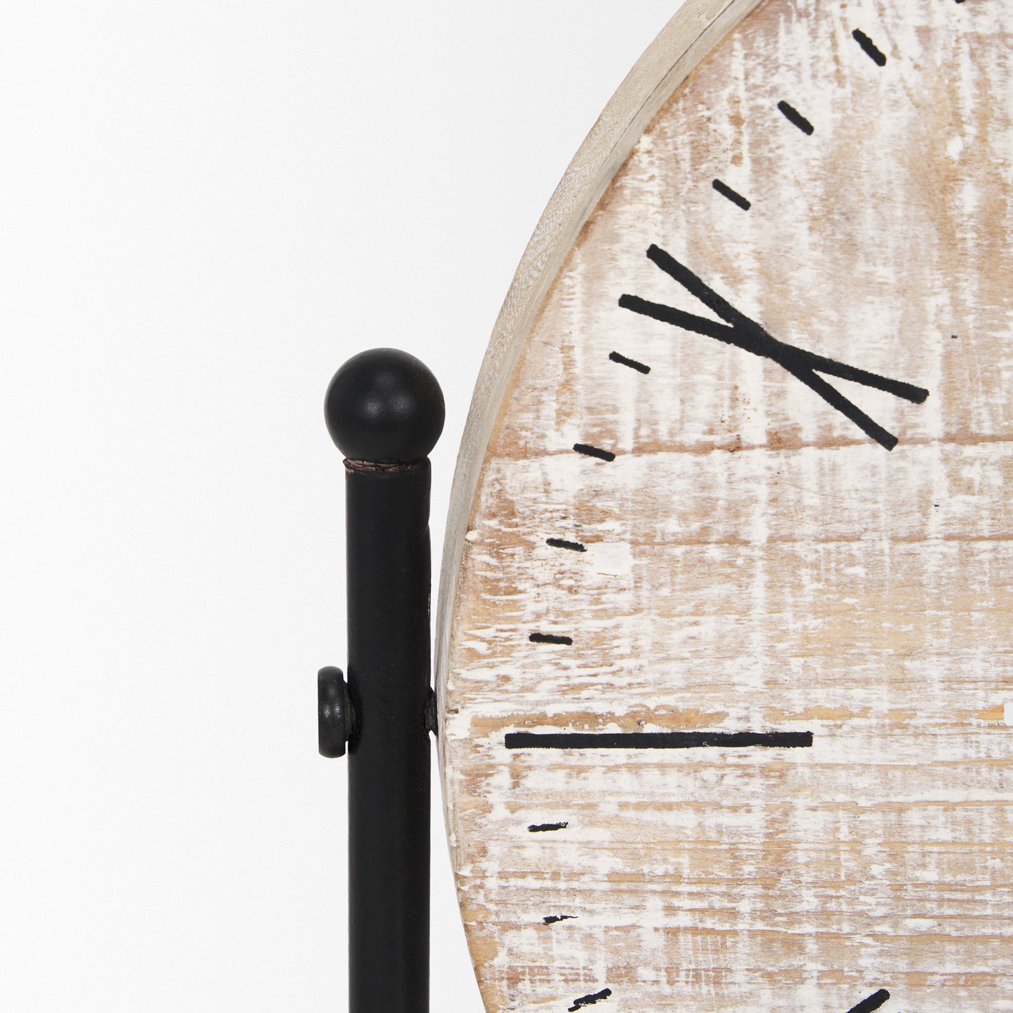 Raja Matte Black Metal w/ Wood Table Clock