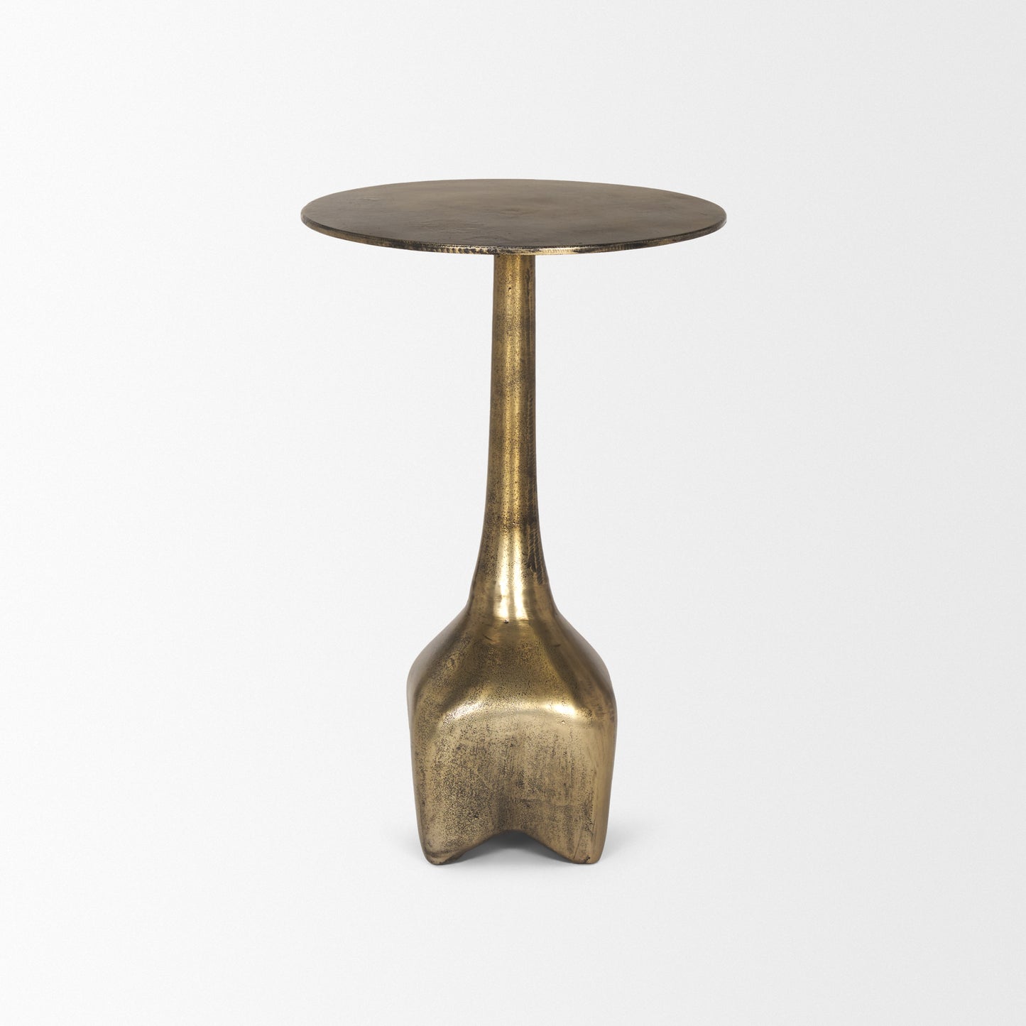 Risha Small Gold Metal Accent Table