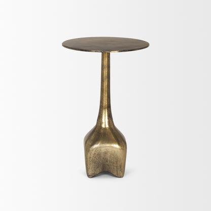 Risha Small Gold Metal Accent Table