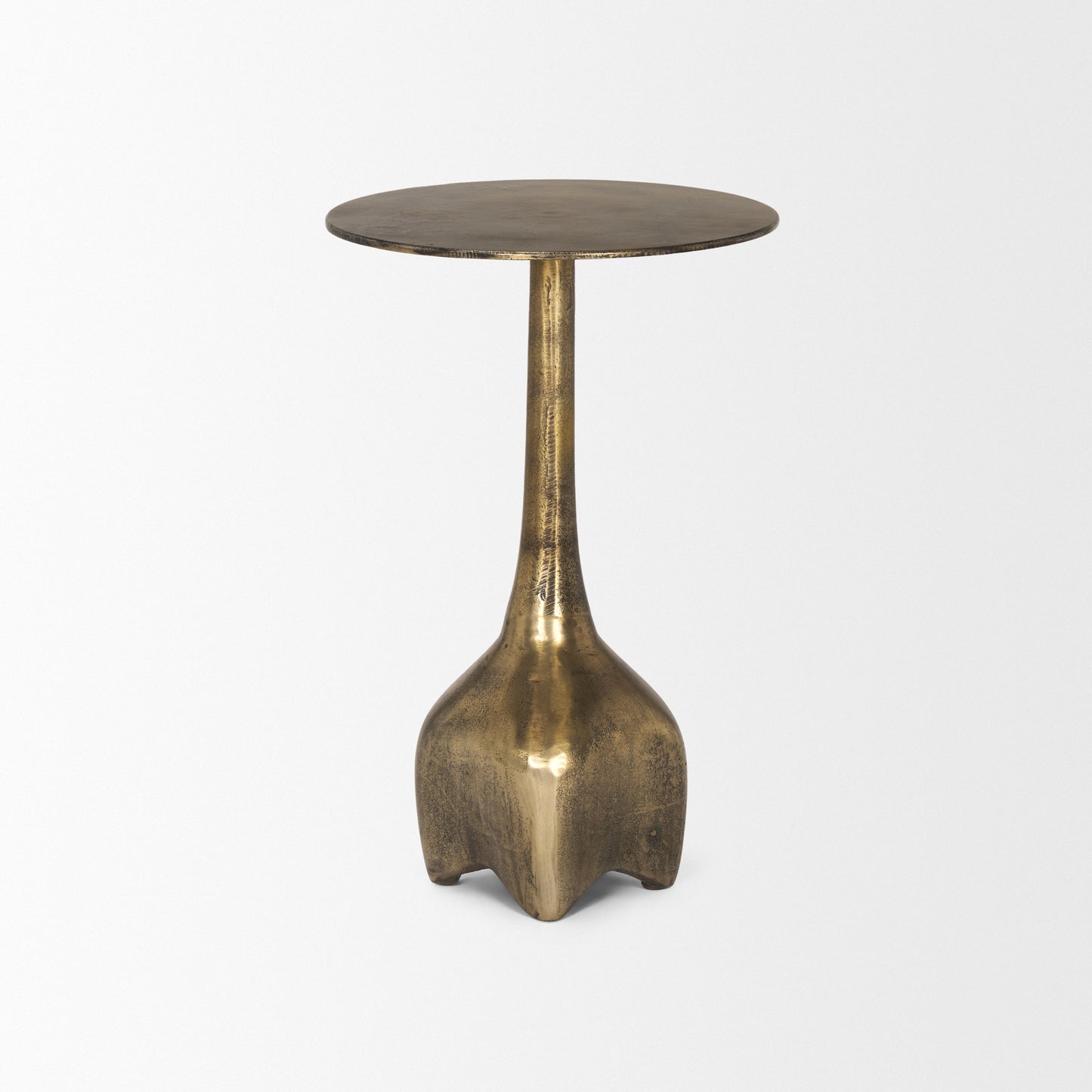 Risha Small Gold Metal Accent Table