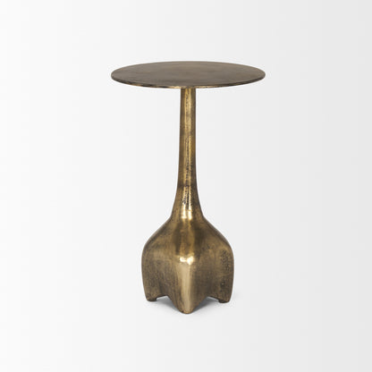 Risha Small Gold Metal Accent Table