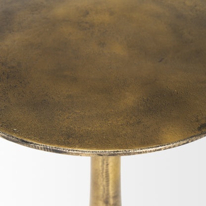 Risha Small Gold Metal Accent Table