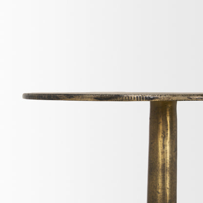 Risha Small Gold Metal Accent Table