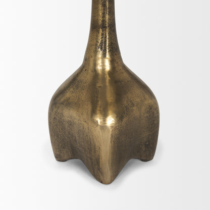 Risha Small Gold Metal Accent Table