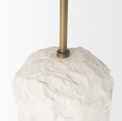 Rini Gold Metal and White Marble Accent Table