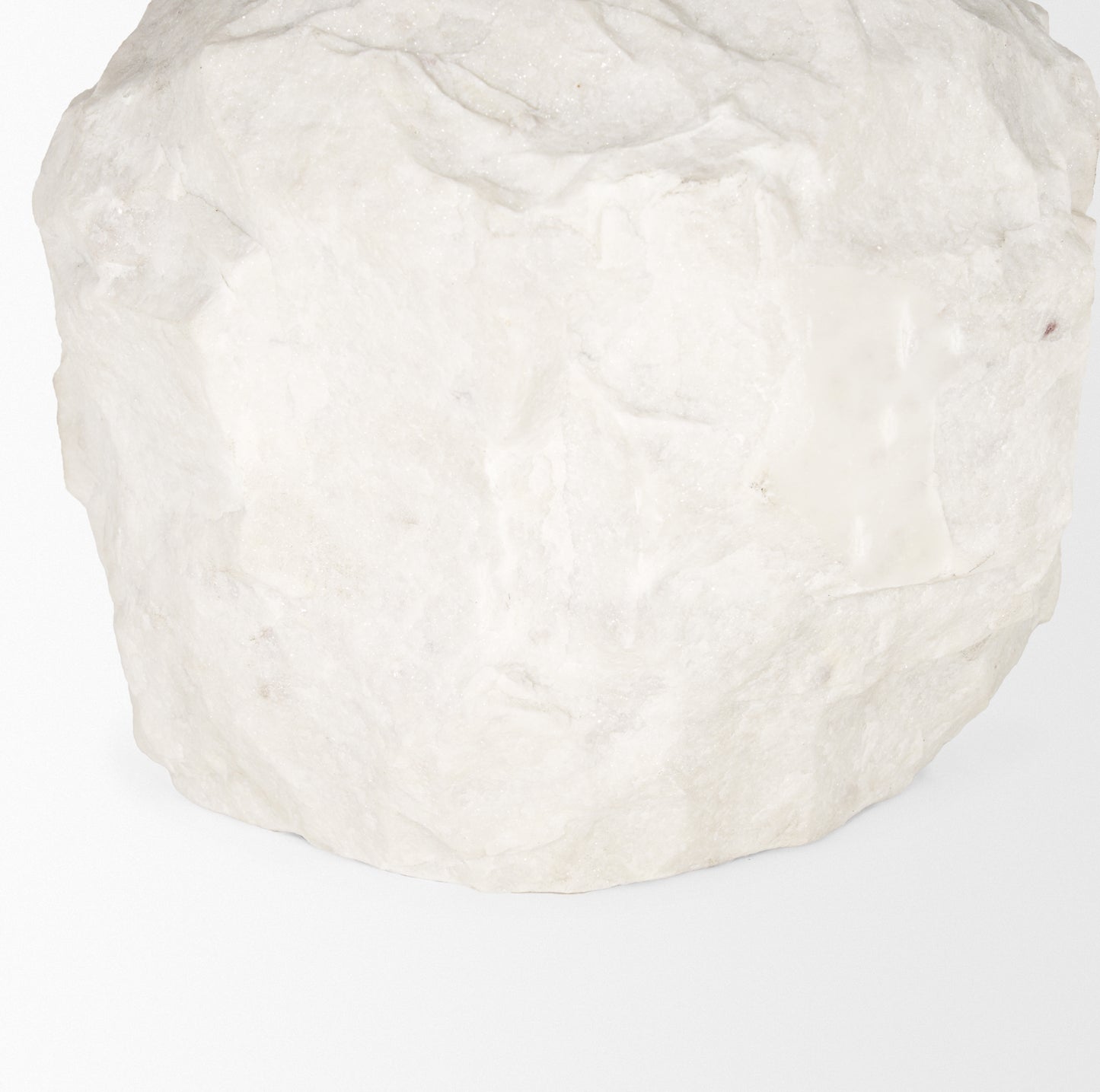 Rini Gold Metal and White Marble Accent Table