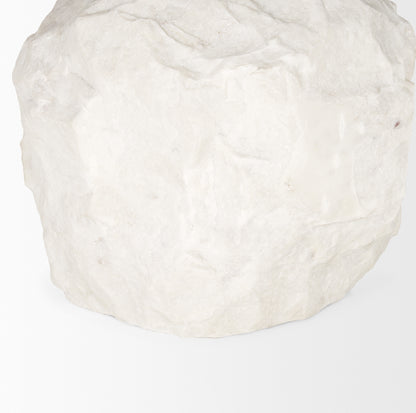 Rini Gold Metal and White Marble Accent Table