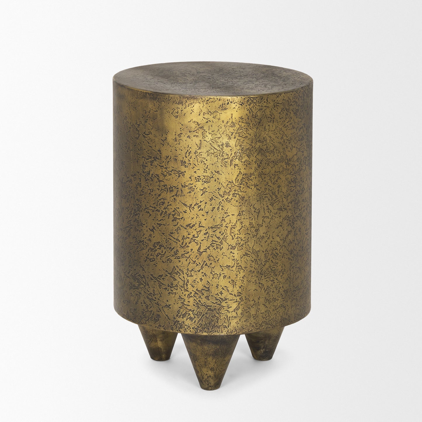 Rosh Textured Gold Metal w/ Acid Wash Accent Table
