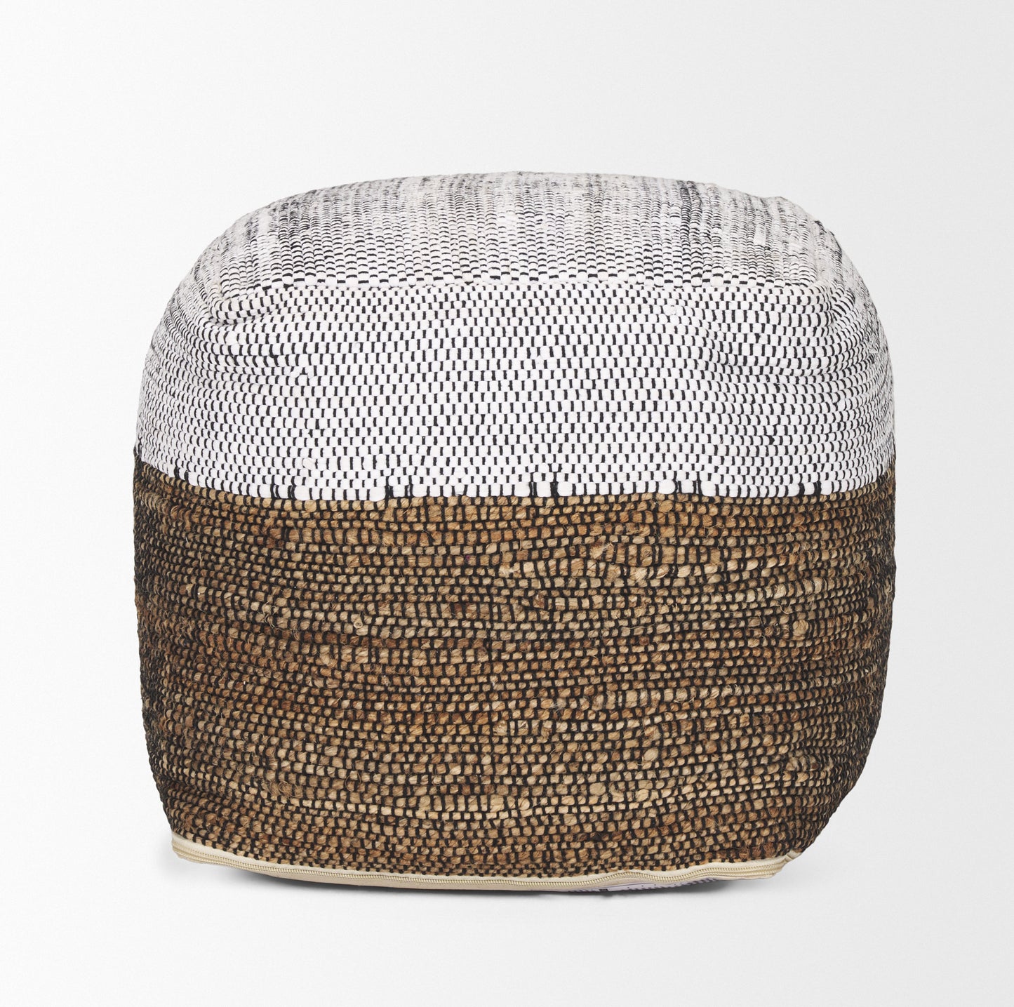 Samiya Jute w/ White Cotton Pouf