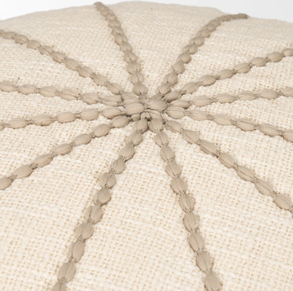 Sachi Beige w/ Stitching Pouf