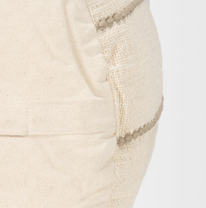 Sachi Beige w/ Stitching Pouf