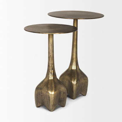 Risha Small Gold Metal Accent Table
