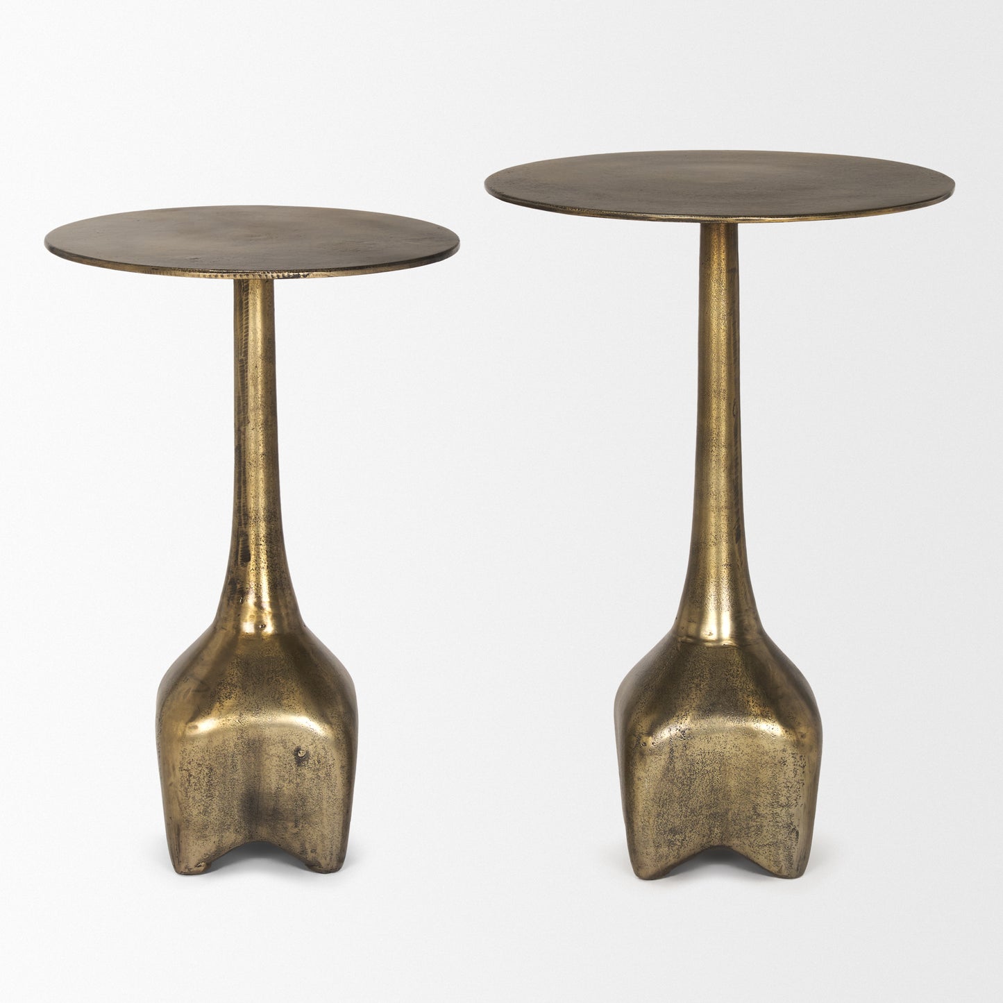 Risha Small Gold Metal Accent Table