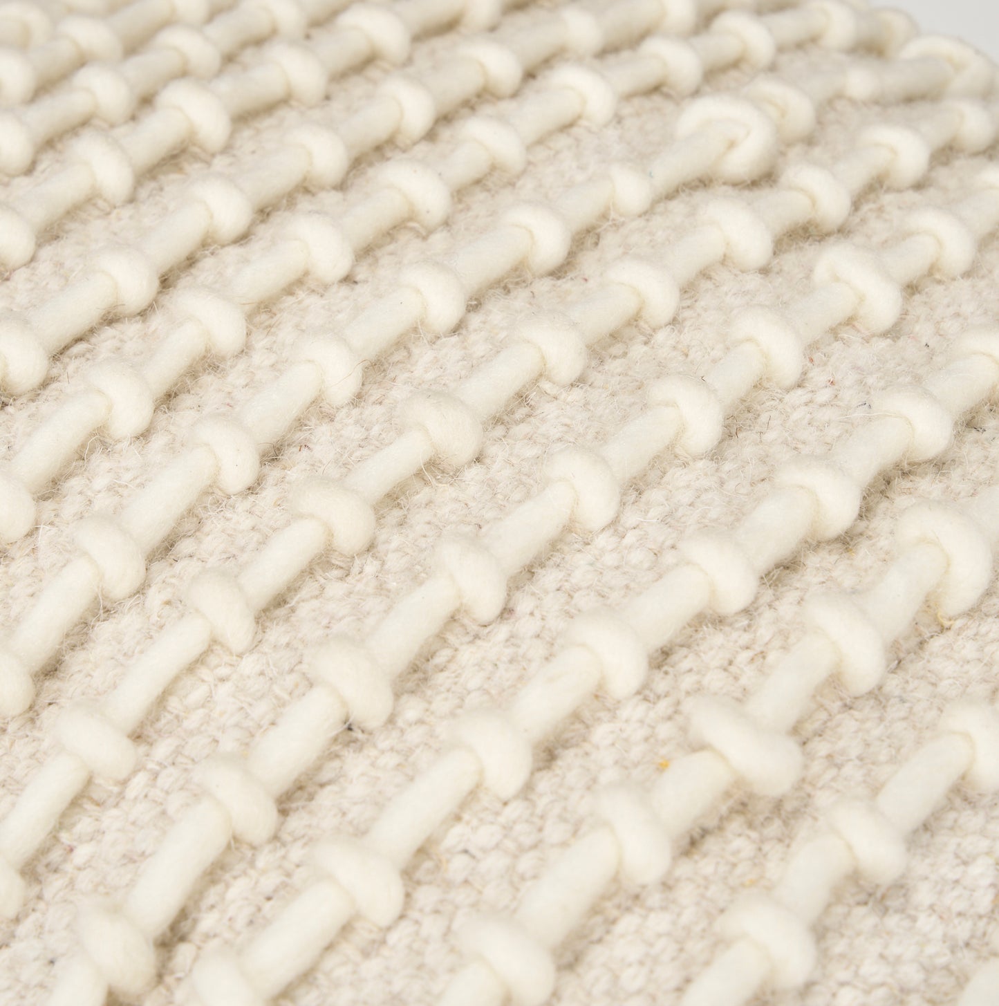 Sakaye Beige w/ Cream Stitched Patterned Pouf