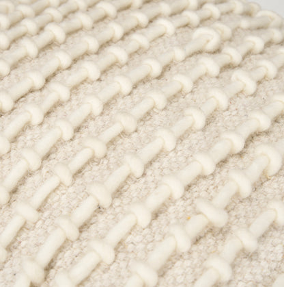 Sakaye Beige w/ Cream Stitched Patterned Pouf