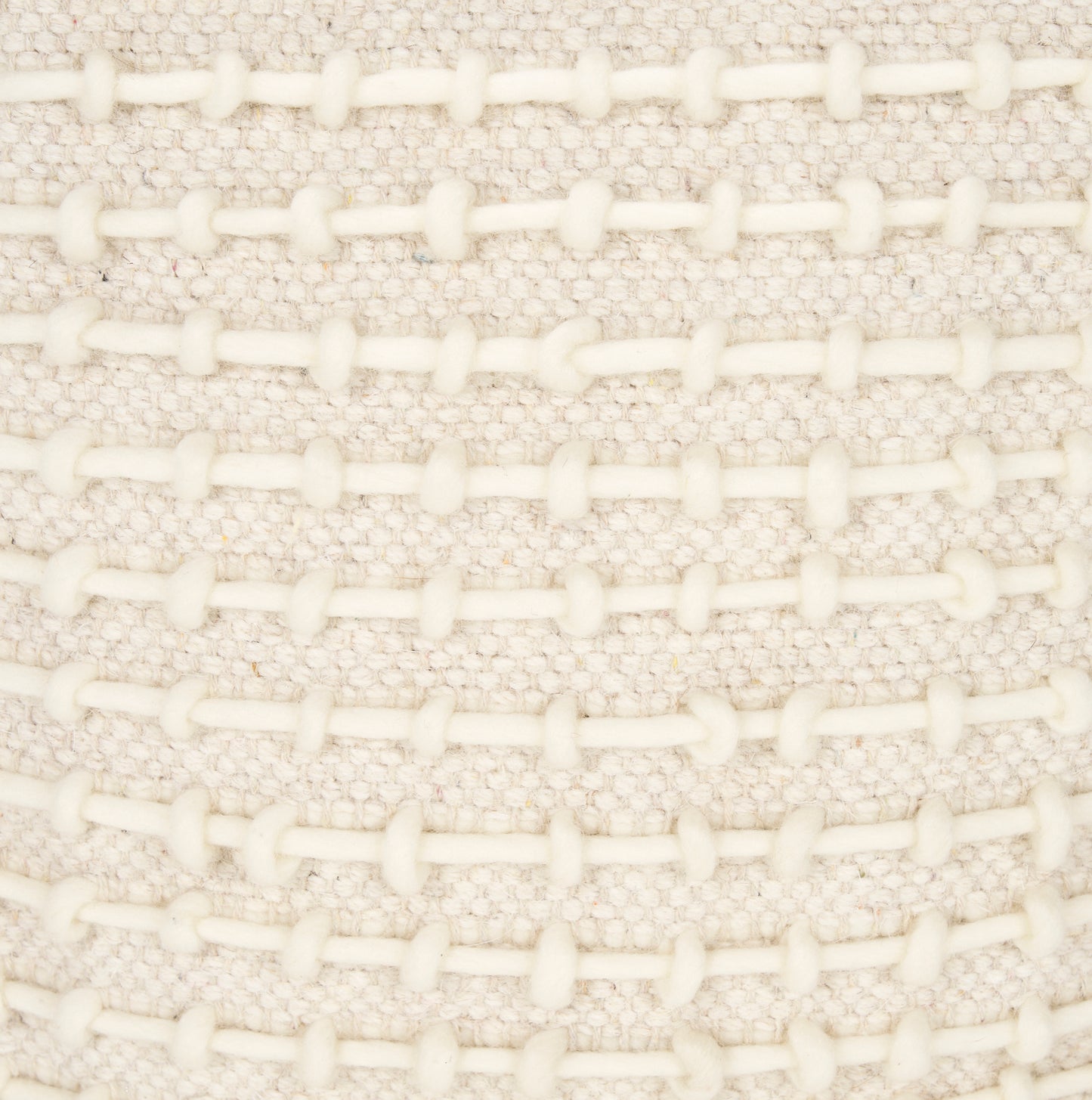 Sakaye Beige w/ Cream Stitched Patterned Pouf