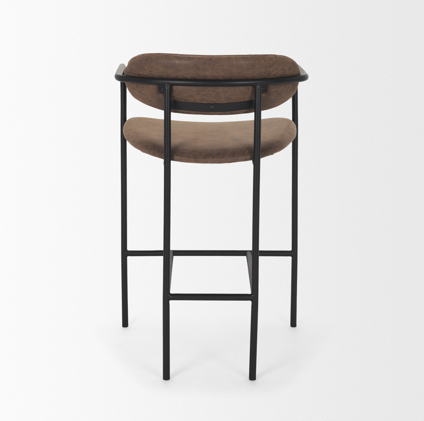 Parker Muted Brown Faux Leather w/ Black Metal Counter Stool