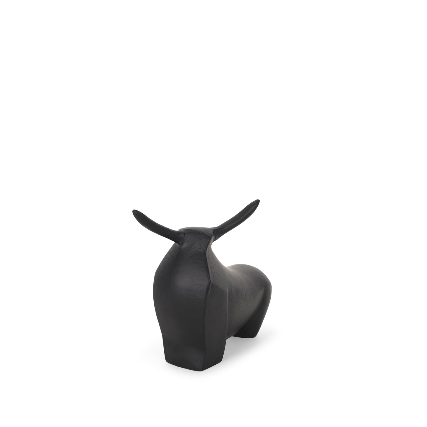 Radu Small Matte Black Metal Bull Decorative Object