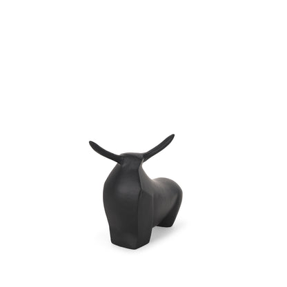Radu Small Matte Black Metal Bull Decorative Object