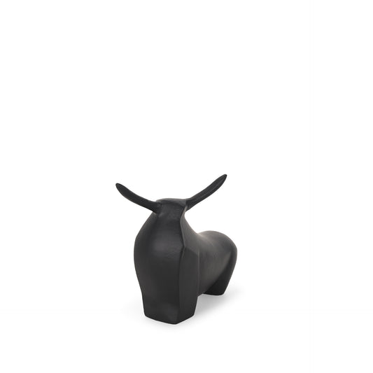 Radu Small Matte Black Metal Bull Decorative Object