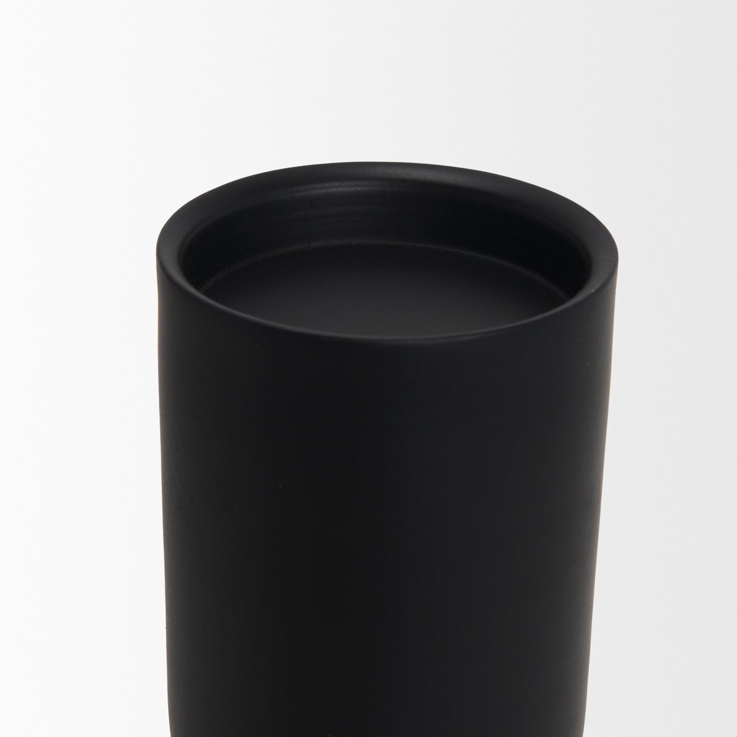 Qamra Short Black Metal Pillar Candle Holder