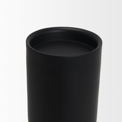 Qamra Short Black Metal Pillar Candle Holder
