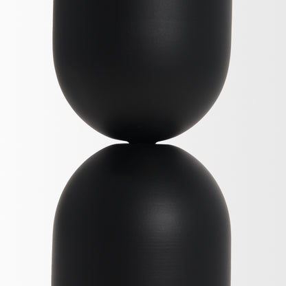 Qamra Short Black Metal Pillar Candle Holder