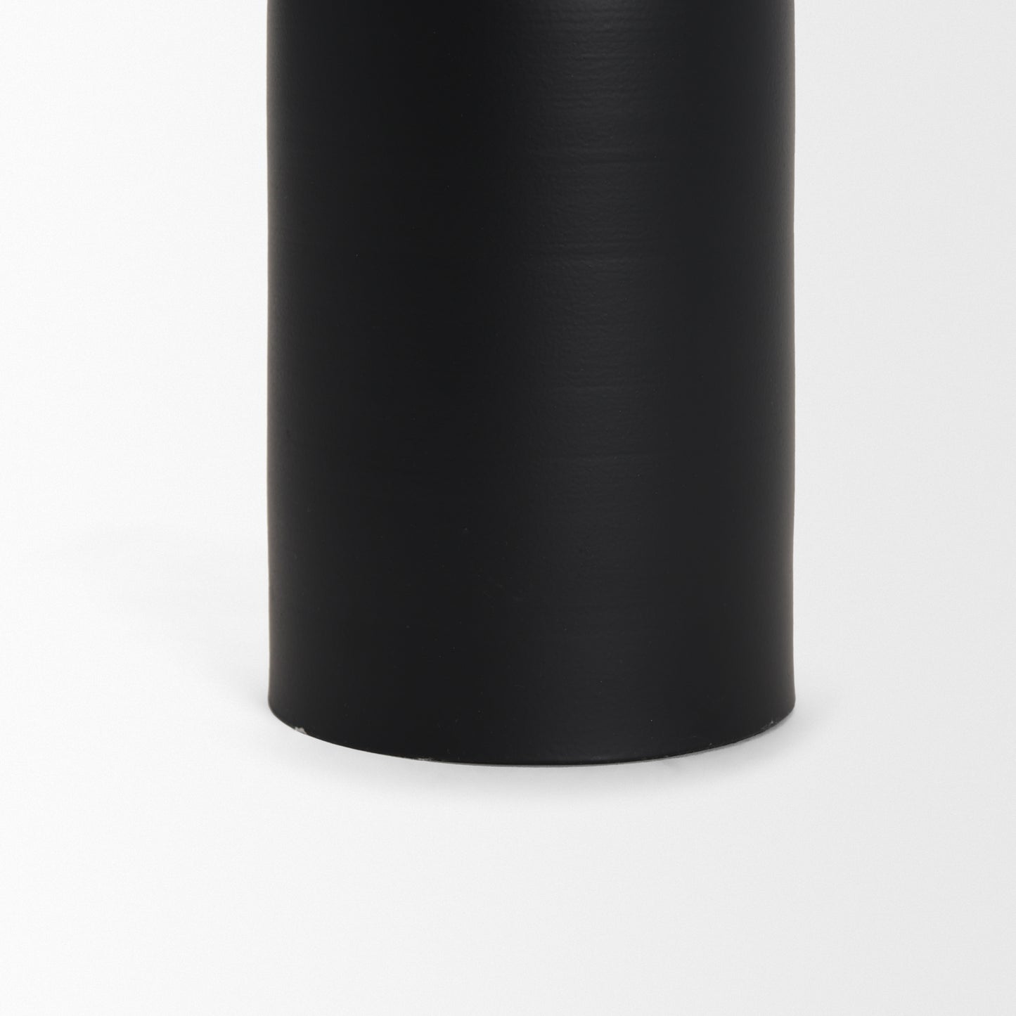 Qamra Short Black Metal Pillar Candle Holder