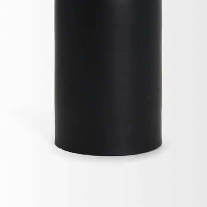 Qamra Short Black Metal Pillar Candle Holder