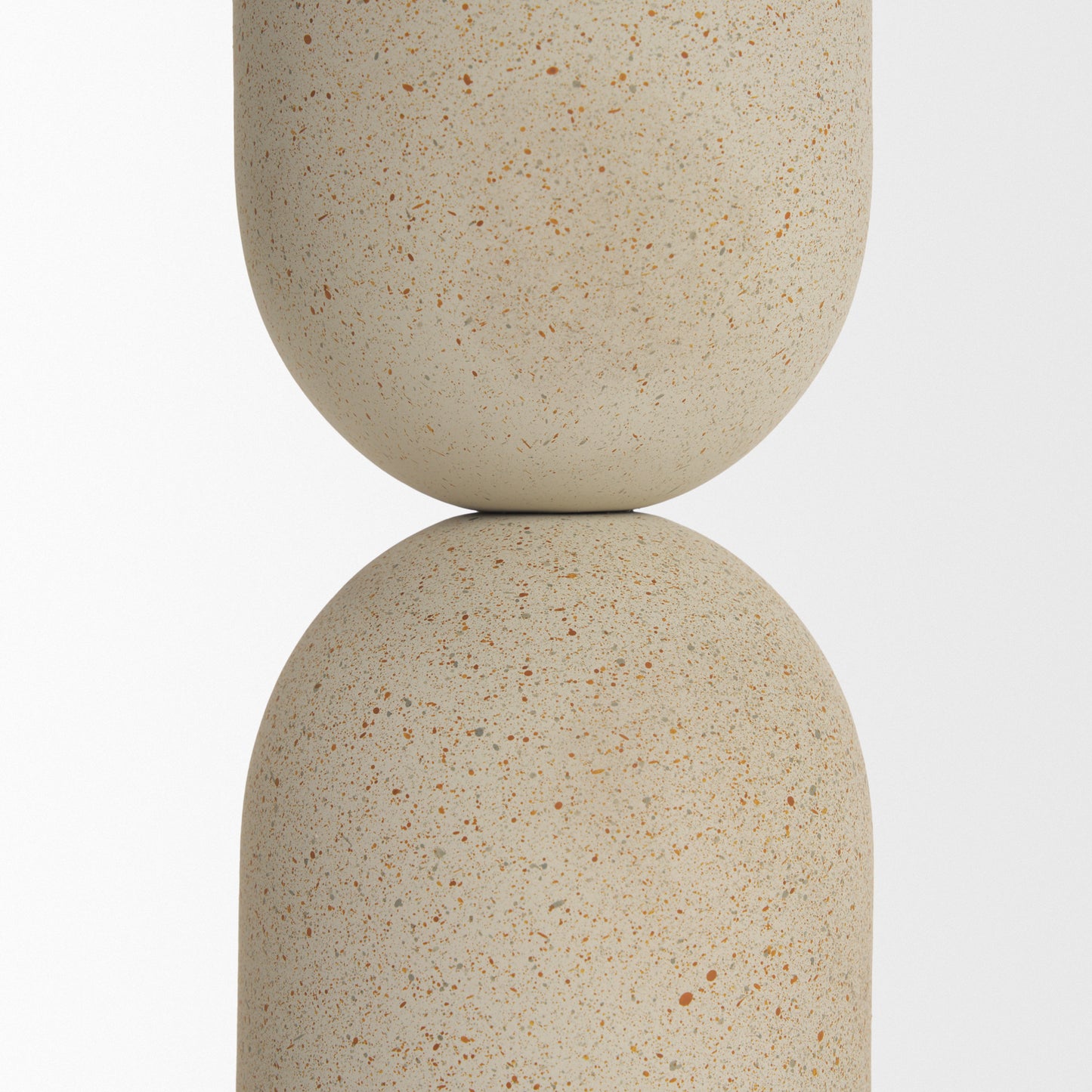 Qamra Medium Beige Textured Metal Pillar Candle Holder Candle Holder