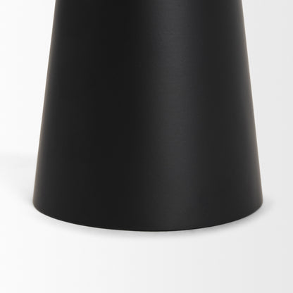 Quadir Short Matte Black Metal Candle Holder