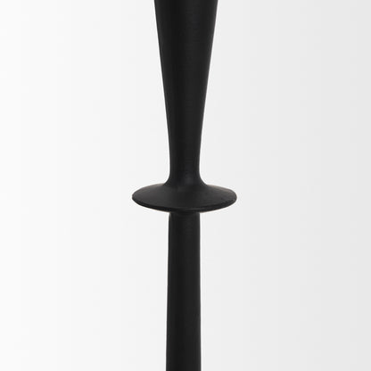 Qwin Matte Black Cast Aluminum Short Candle Holder