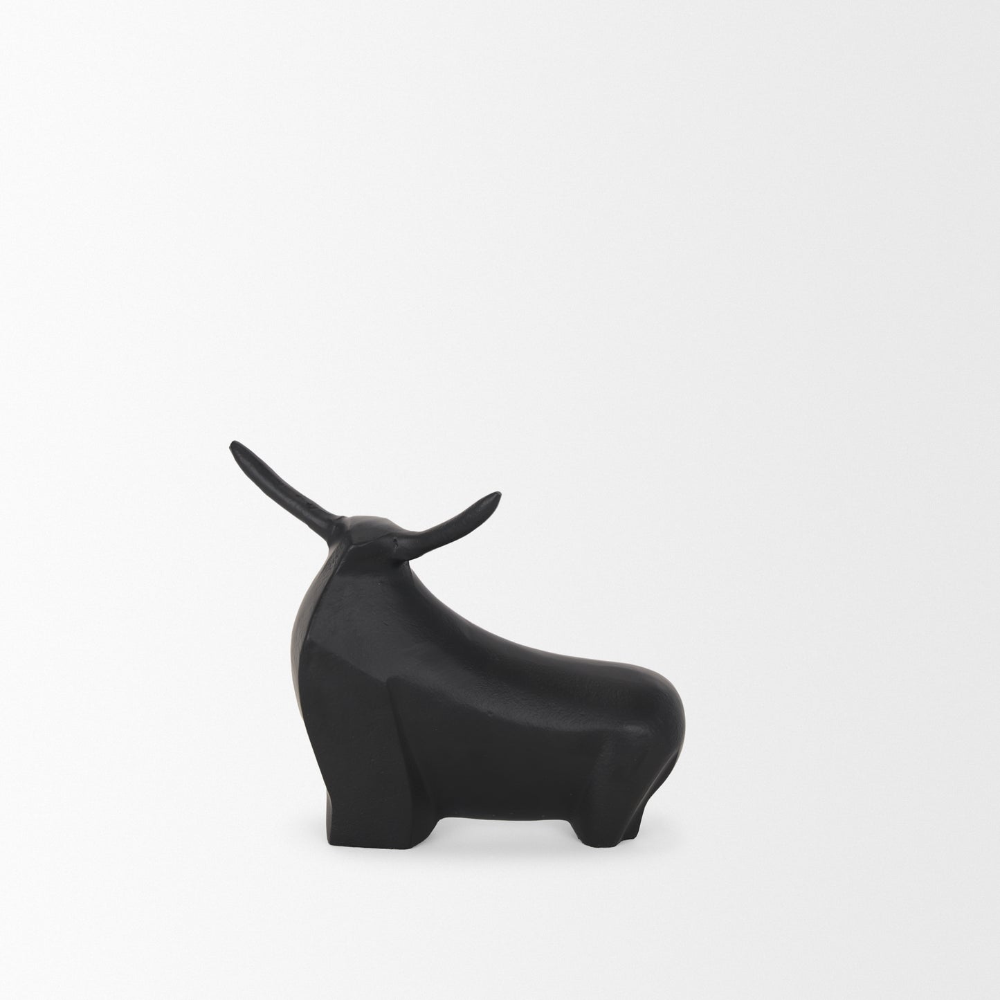 Radu Small Matte Black Metal Bull Decorative Object