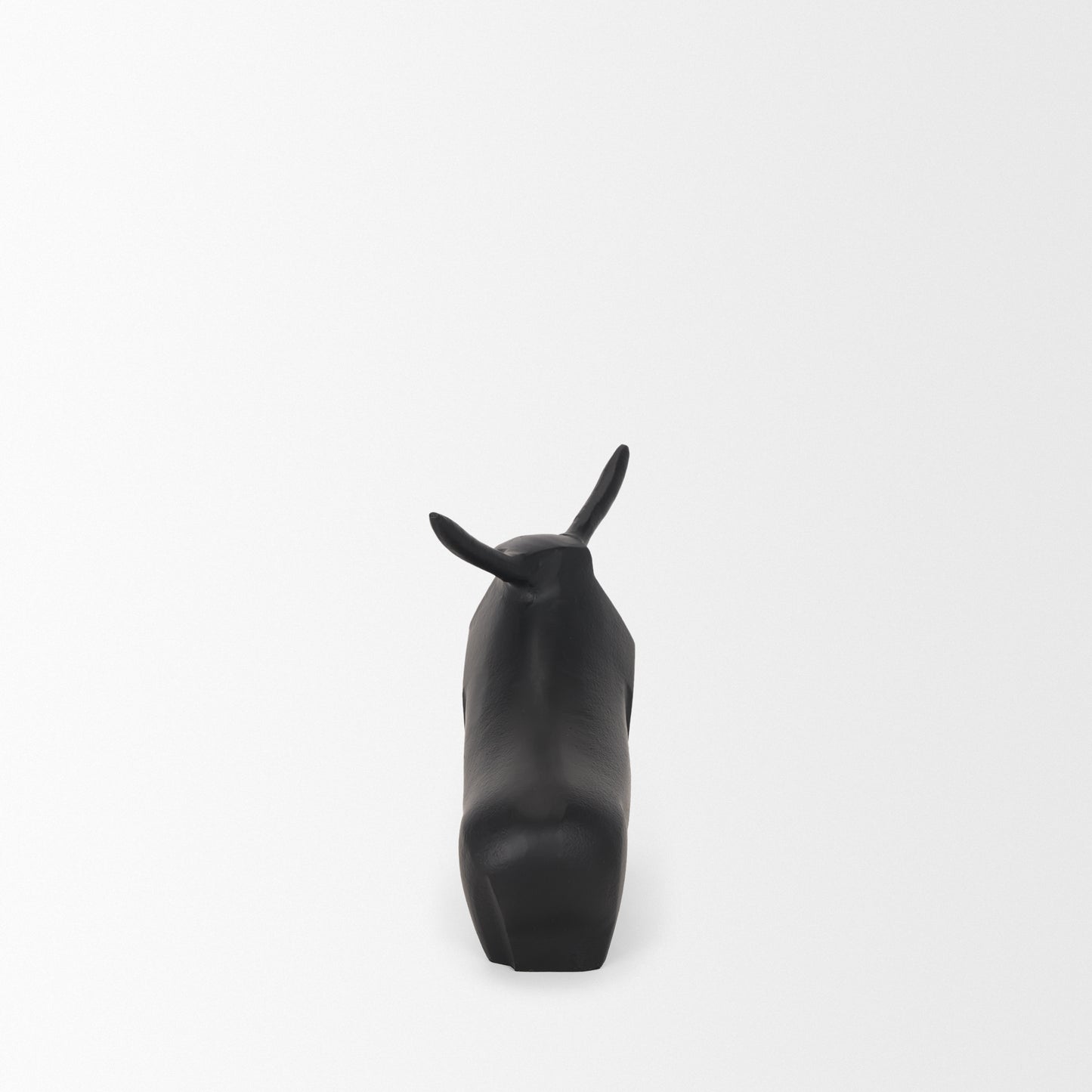 Radu Small Matte Black Metal Bull Decorative Object
