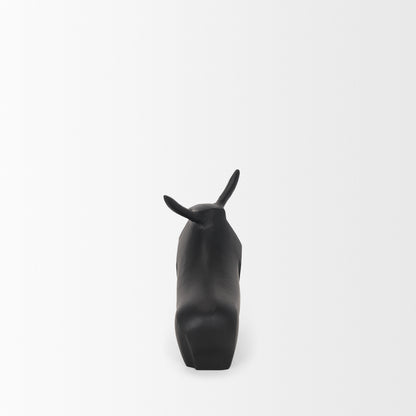 Radu Small Matte Black Metal Bull Decorative Object
